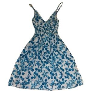 Y2K Blue and White Floral Mini Dress
